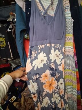 Target Lavender and Peach Floral Maxi Dress